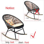 OVIOS 3-piece Patio Rocking Chair Bistro Set with Glass Coffee Table