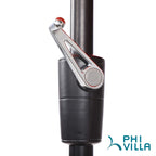 MAISON ARTS 6-Piece Patio Dining Set with 10ft 3 Tier Auto-tilt Umbrella: 4 Metal Outdoor Chairs 1 Metal Square Dining Table