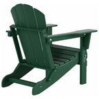 Polytrends Laguna Hdpe All Weather Outdoor Patio Foldable Adirondack Chair With Ottoman (2-Piece Set)