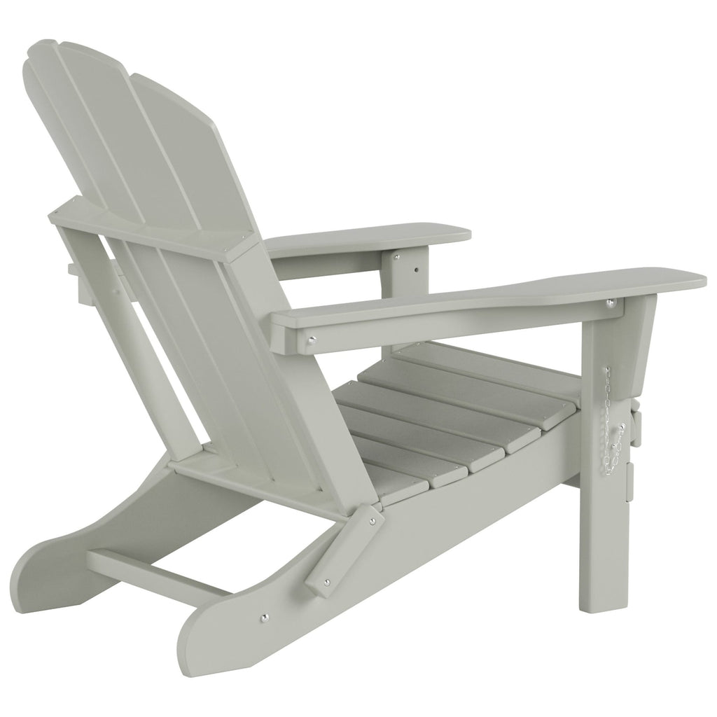 Polytrends Laguna Hdpe All Weather Outdoor Patio Foldable Adirondack Chair With Ottoman (2-Piece Set)