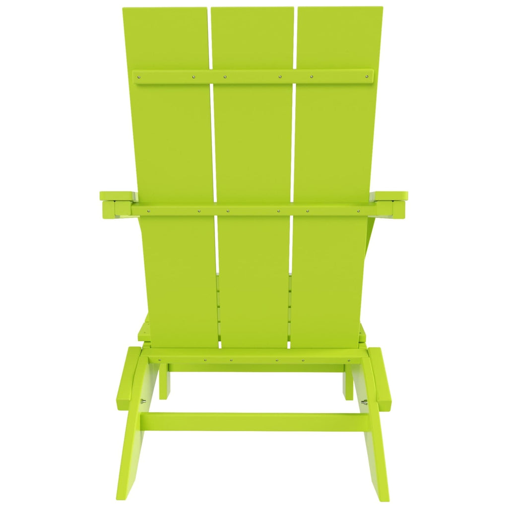 Polytrends Shoreside Modern Eco-Friendly All Weather Commercial-Residential Folding Adirondack Chair