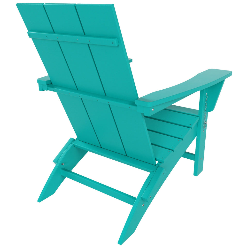 Polytrends Shoreside Modern Eco-Friendly All Weather Commercial-Residential Folding Adirondack Chair