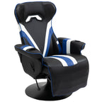 PVC Armless Gaming Recliner Chair with Footrest, Cup Holders, and Diamond Stitching