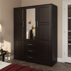 Palace Imports 100% Solid Wood Cosmo 3-Door Wardrobe Armoire with Solid Wood or Mirrored Doors