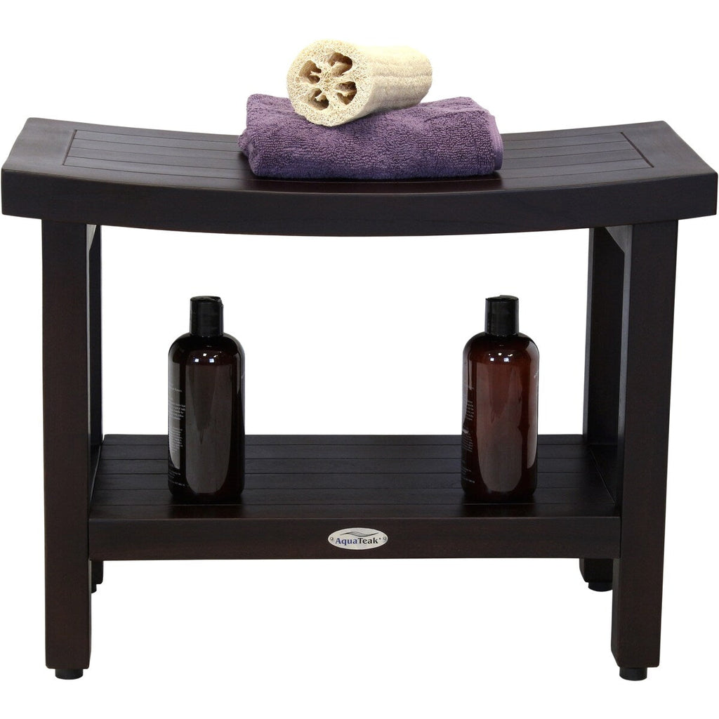 Patented Sumba Teak Shower Bench with Shelf