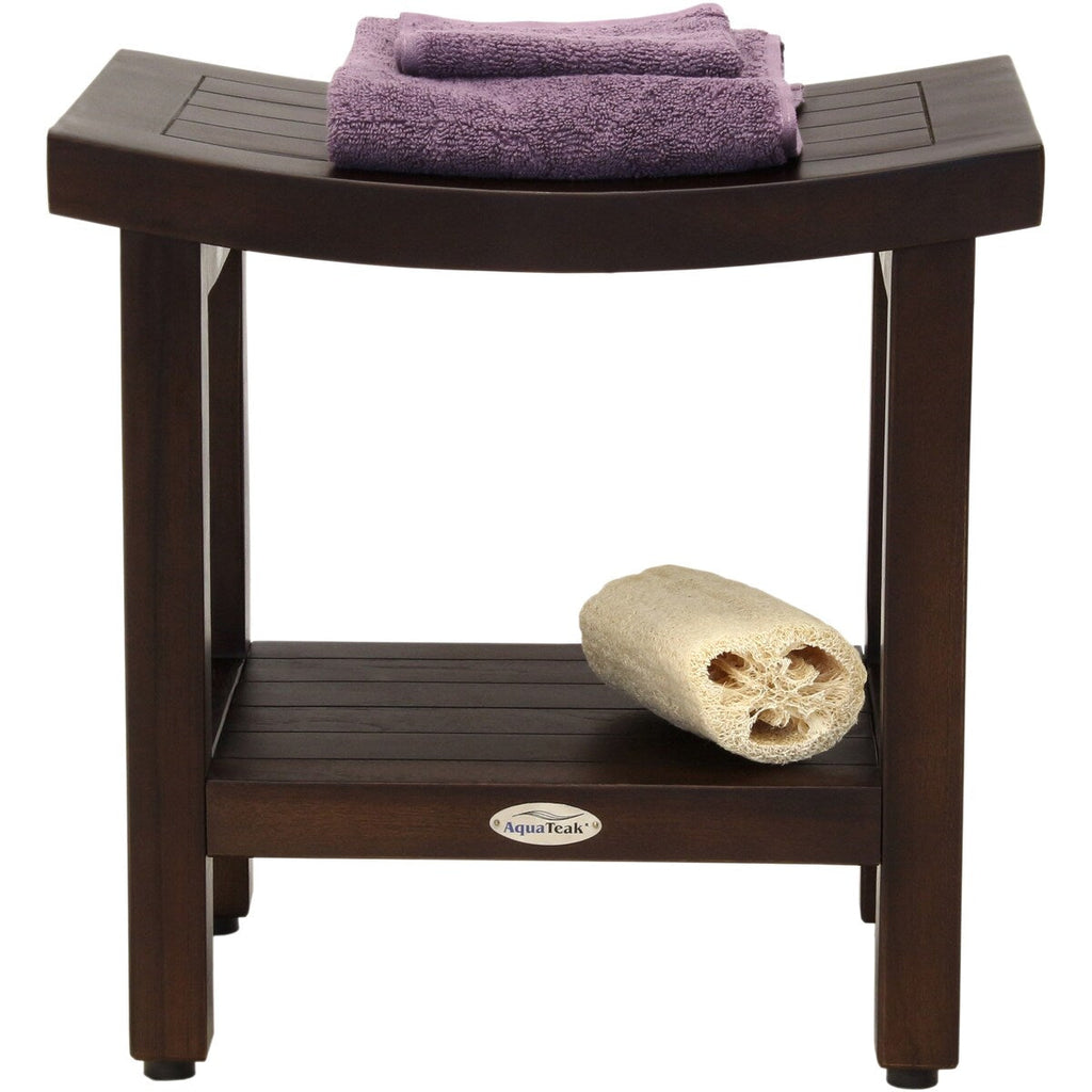 Patented Sumba Teak Shower Bench with Shelf