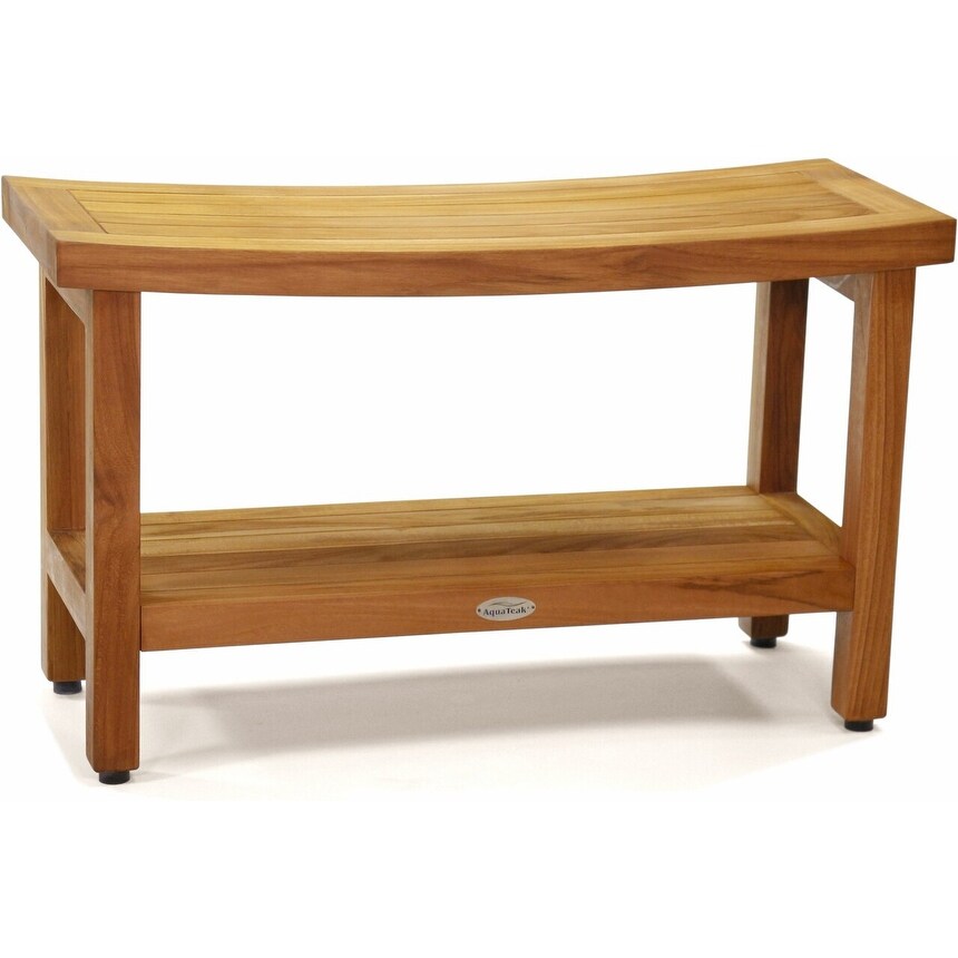 Patented Sumba Teak Shower Bench with Shelf