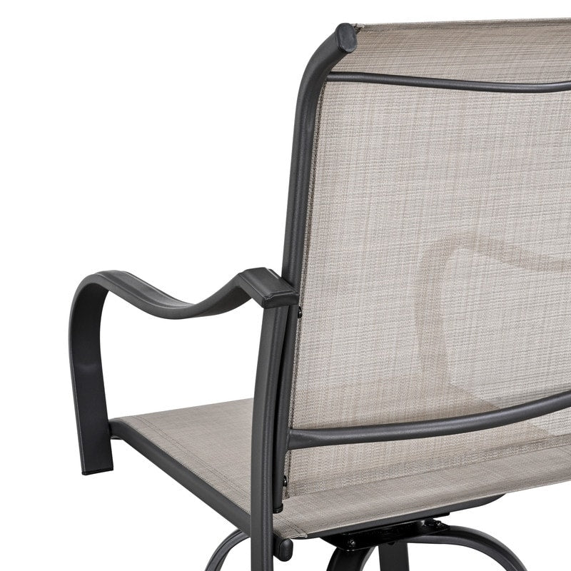 Patio Festival Outdoor Metal High Back Swivel Bar Chair (2-Pack)