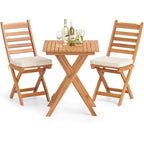 Patiojoy 3-Piece Folding Bistro Set with Removable Seat Cushions - See Details