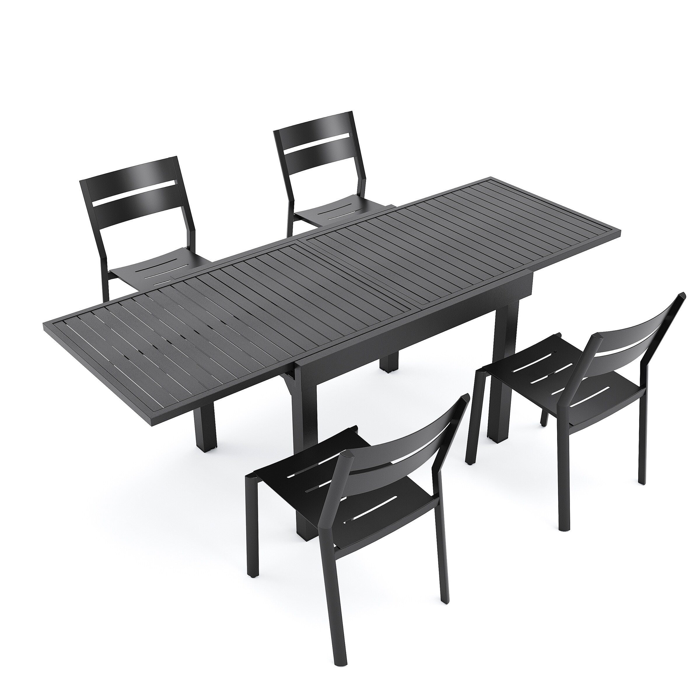 Pellebant 5/7/9-piece Aluminum Outdoor Dining Set Expandable Table and Stackable Chairs