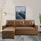 Reversible Sectional Sofa with Pull-Out Sleeper Bed, Hidden Storage Chaise, Durable Legs,