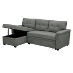 Reversible Sectional Sofa with Pull-Out Sleeper Bed, Hidden Storage Chaise, Durable Legs,