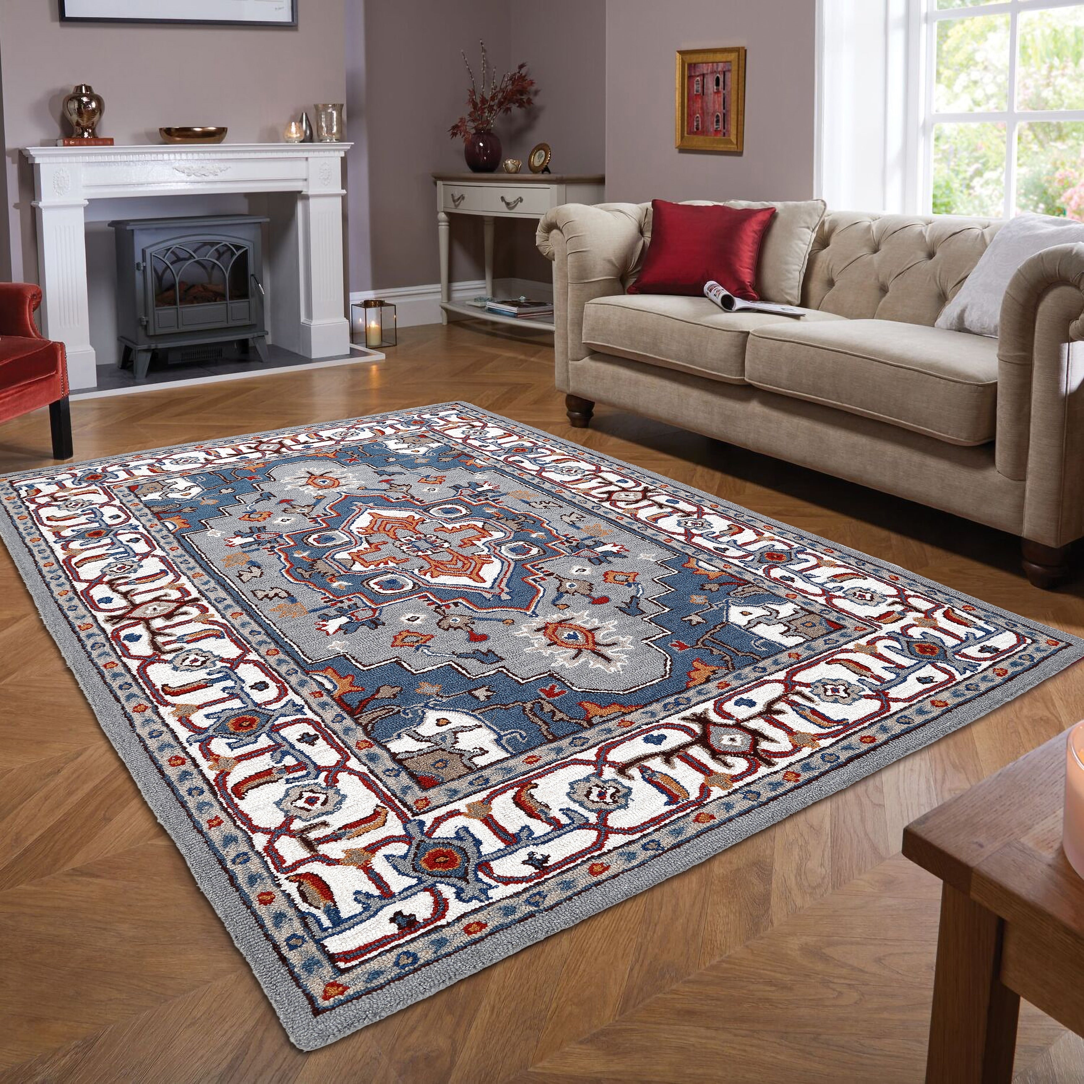 George Towne Living Persian Floral Luxury Handmade Traditional Persian Wool Area Rug