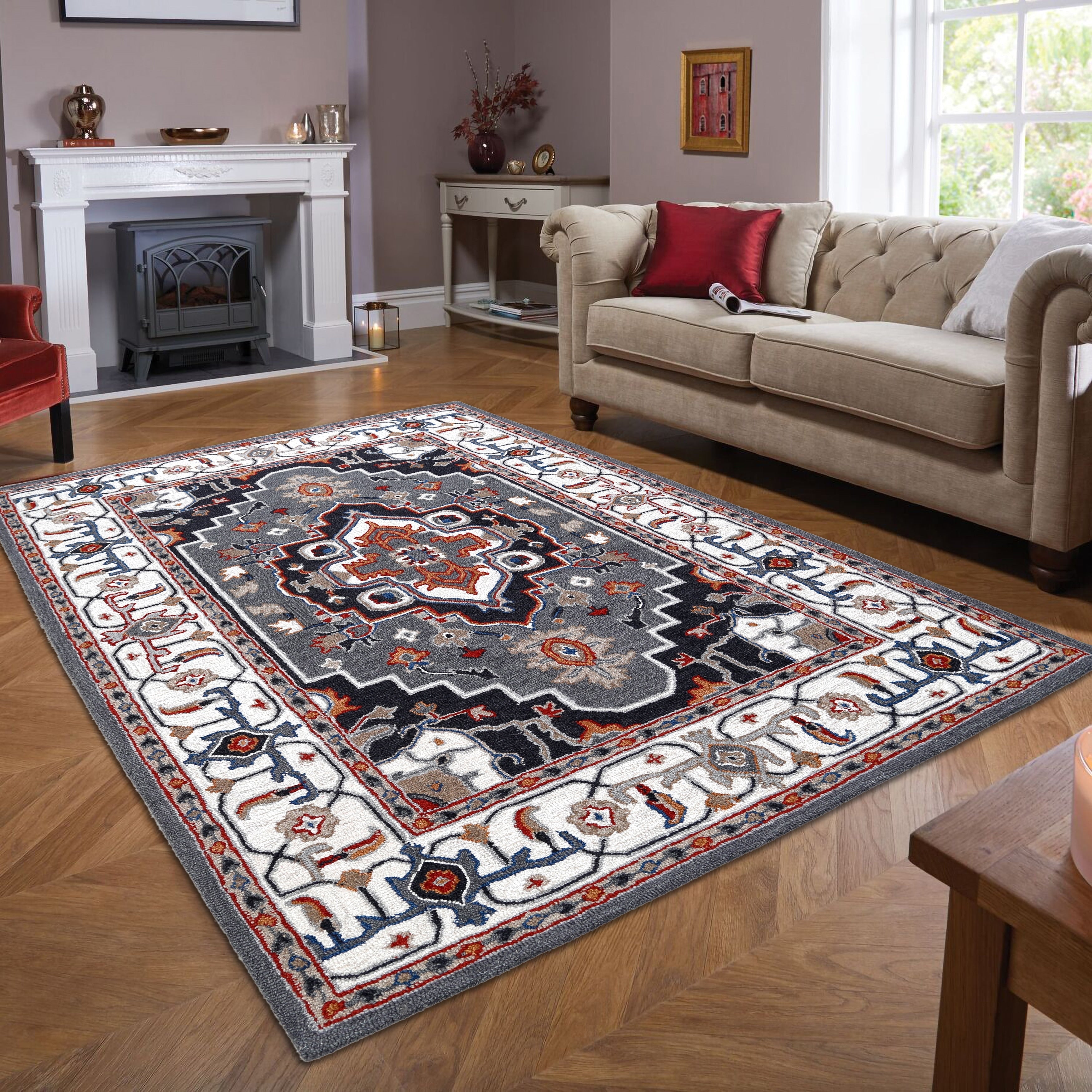 George Towne Living Persian Floral Luxury Handmade Traditional Persian Wool Area Rug