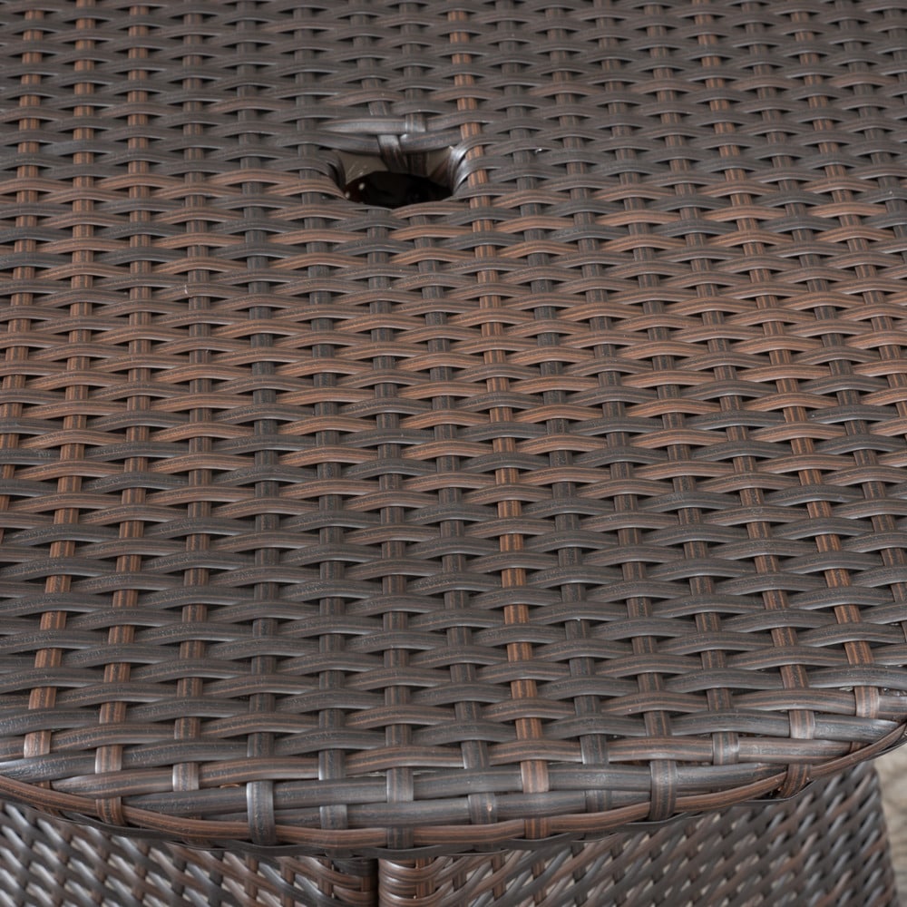 Peterson Outdoor 3-piece Wicker Bistro Set with Cushions by Christopher Knight Home