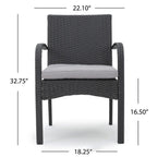 Peterson Outdoor 3-piece Wicker Bistro Set with Cushions by Christopher Knight Home