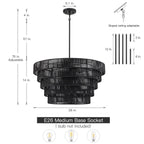 Piersan 5-Light Modern Bohemian Chandelier with Tiered Rattan Shade - 26 in. W