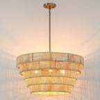 Piersan 5-Light Modern Bohemian Chandelier with Tiered Rattan Shade - 26 in. W
