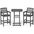 Plastic Tall adirondack Chair Set Of 3-Piece Patio Conversation Set