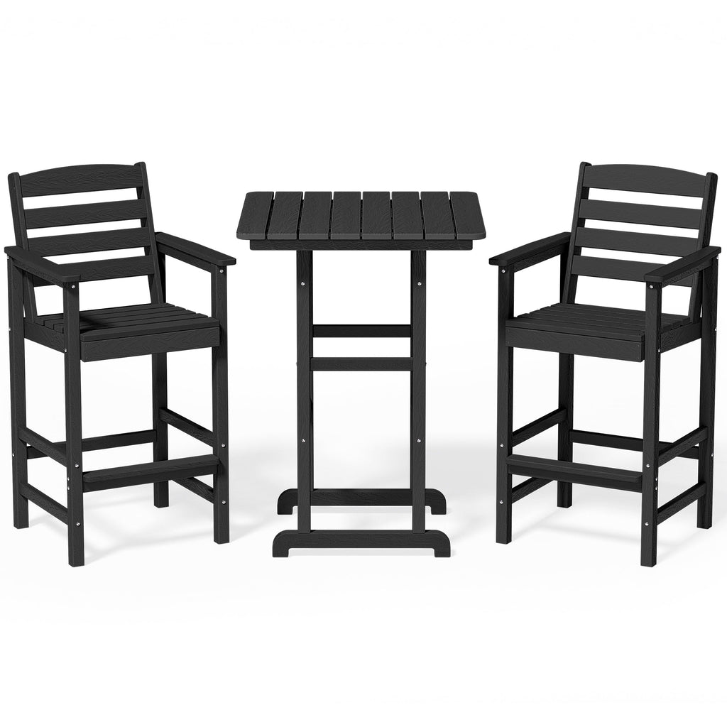 Plastic Tall adirondack Chair Set Of 3-Piece Patio Conversation Set