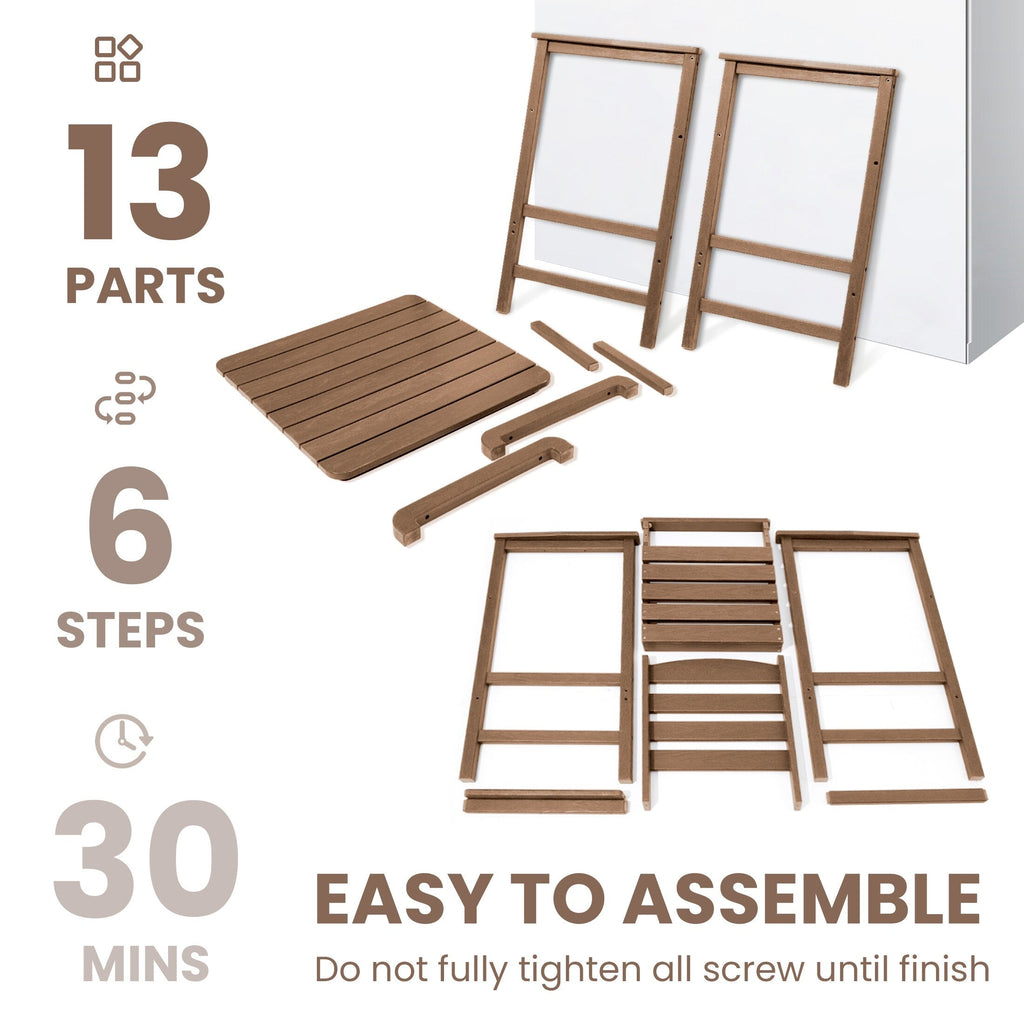 Plastic Tall adirondack Chair Set Of 3-Piece Patio Conversation Set