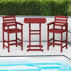 Plastic Tall adirondack Chair Set Of 3-Piece Patio Conversation Set