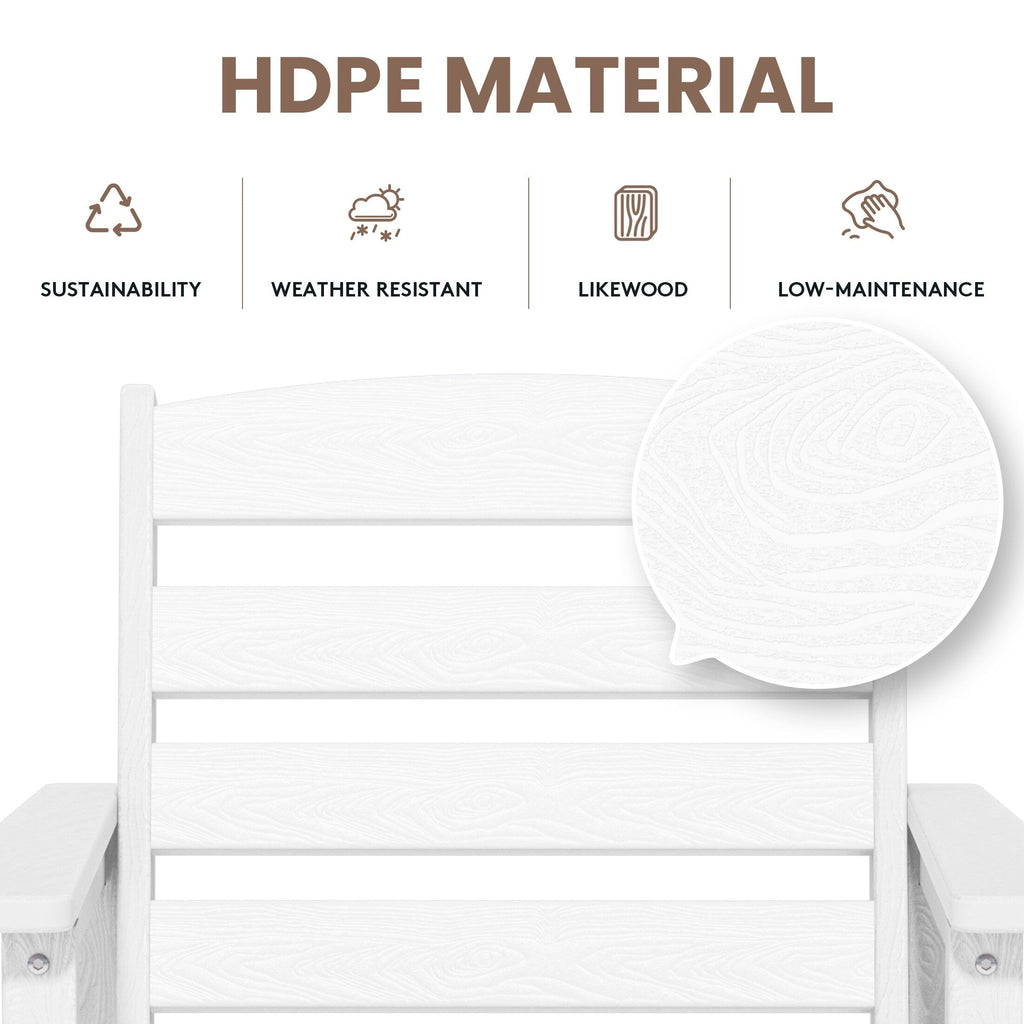 Plastic Tall adirondack Chair Set Of 3-Piece Patio Conversation Set