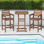 Plastic Tall adirondack Chair Set Of 3-Piece Patio Conversation Set
