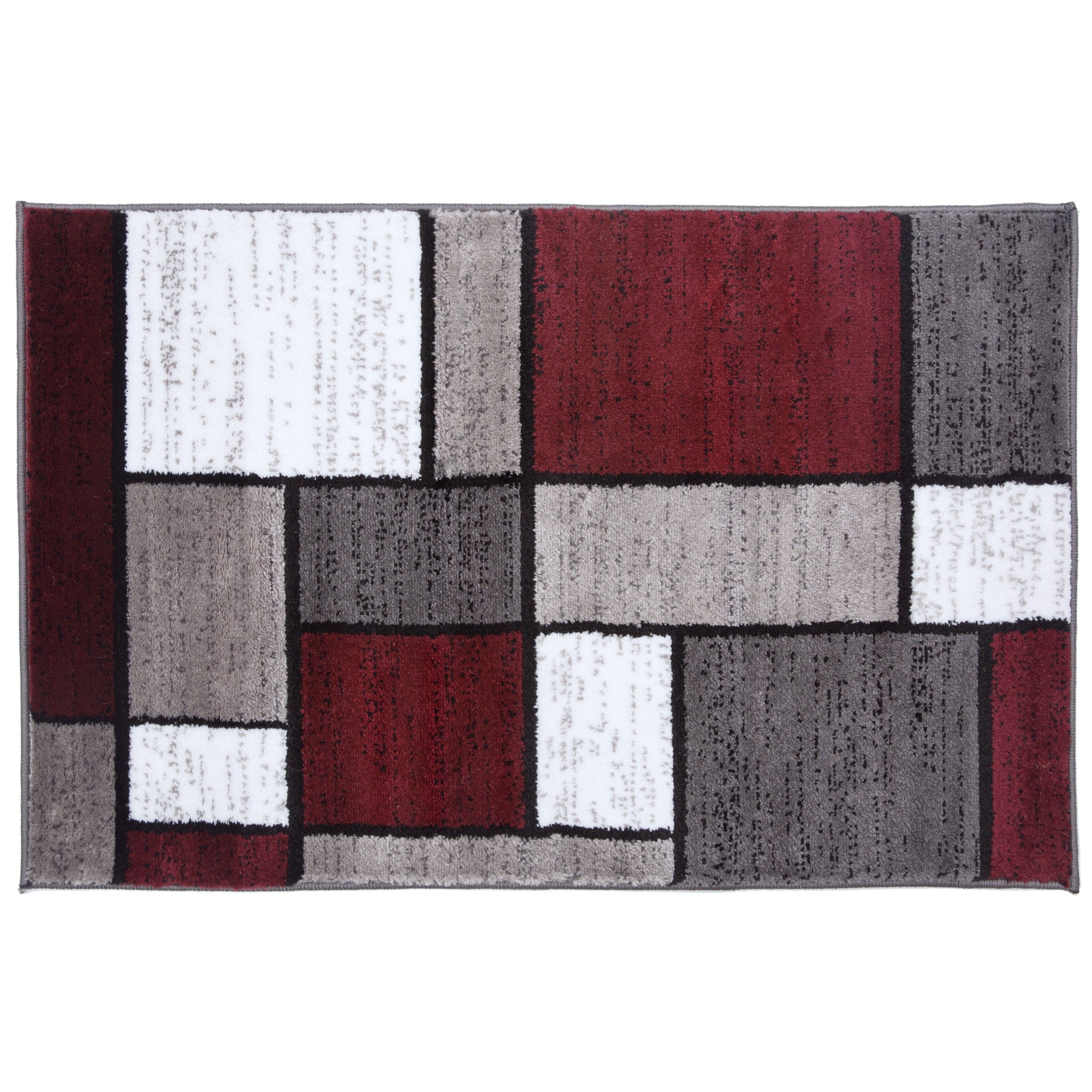 World Rug Gallery Contemporary Modern Boxed Color Block Area Rug