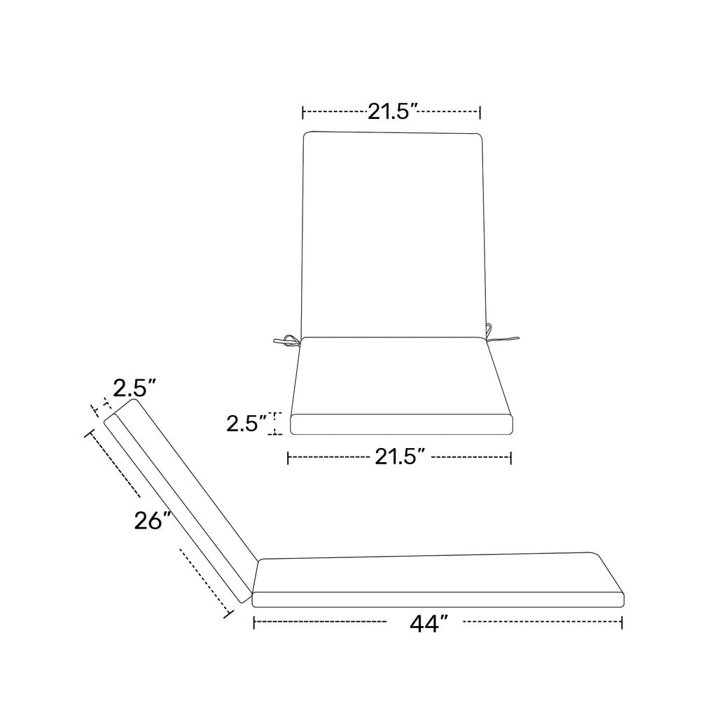 Polytrends Fading Free All Weather Outdoor Patio Chaise Lounge Cushions - (Set of 2)