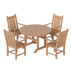 Polytrends Laguna Hdpe All Weather Outdoor Patio Dining Set with Round Table, Armchairs (5-Piece Set)