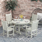 Polytrends Laguna Hdpe All Weather Outdoor Patio Dining Set with Round Table, Armchairs (5-Piece Set)