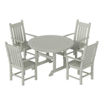 Polytrends Laguna Hdpe All Weather Outdoor Patio Dining Set with Round Table, Armchairs (5-Piece Set)