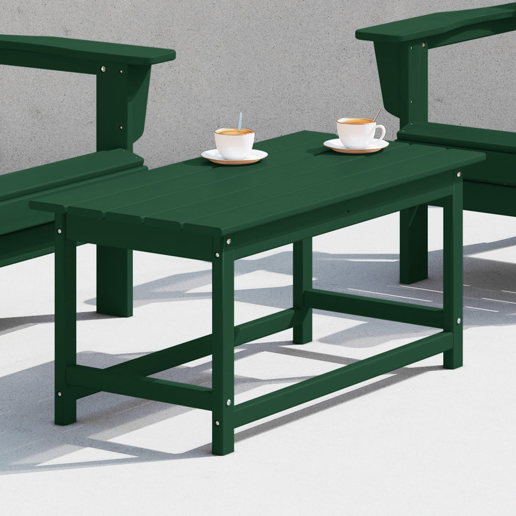 Polytrends Laguna Hdpe All Weather Outdoor Patio Rectangular Coffee Table