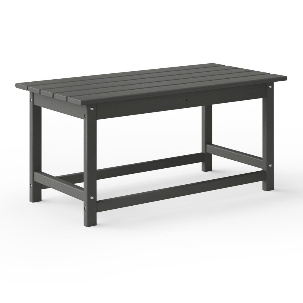 Polytrends Laguna Hdpe All Weather Outdoor Patio Rectangular Coffee Table