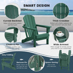 Polytrends Laguna Weather Resistant Outdoor Patio Folding Adirondack Chairs (Set of 4)