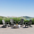 Polytrends Laguna Weather Resistant Outdoor Patio Folding Adirondack Chairs (Set of 4)
