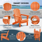 Polytrends Laguna Weather Resistant Outdoor Patio Folding Adirondack Chairs (Set of 4)