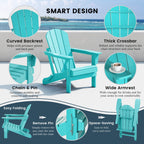 Polytrends Laguna Weather Resistant Outdoor Patio Folding Adirondack Chairs (Set of 4)