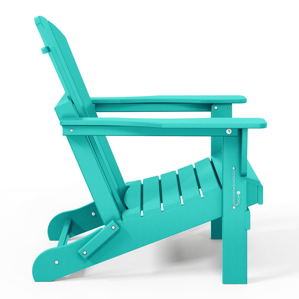 Polytrends Laguna Weather Resistant Outdoor Patio Folding Adirondack Chairs (Set of 4)