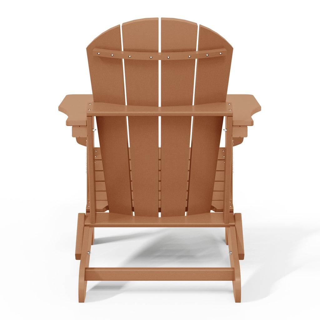 Polytrends Laguna Weather Resistant Outdoor Patio Folding Adirondack Chairs (Set of 4)
