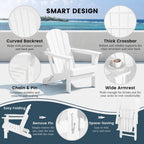 Polytrends Laguna Weather Resistant Outdoor Patio Folding Adirondack Chairs (Set of 4)