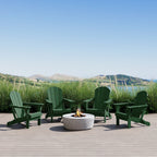 Polytrends Laguna Weather Resistant Outdoor Patio Folding Adirondack Chairs (Set of 4)