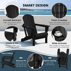 Polytrends Laguna Weather Resistant Outdoor Patio Folding Adirondack Chairs (Set of 4)