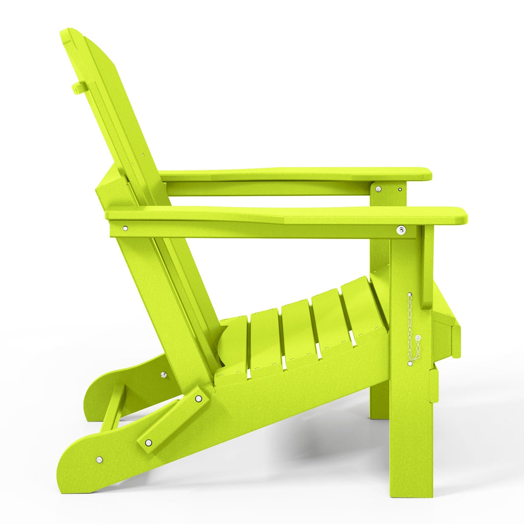 Polytrends Laguna Weather Resistant Outdoor Patio Folding Adirondack Chairs (Set of 4)