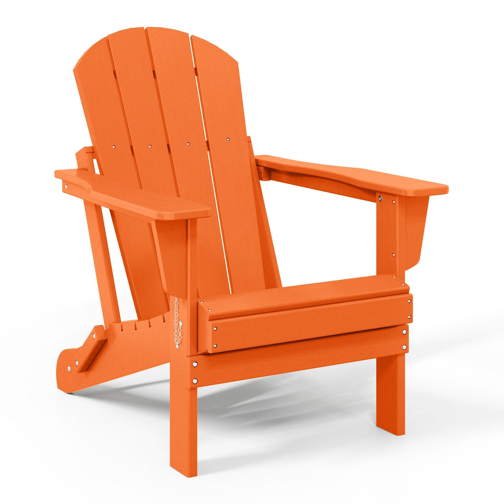Polytrends Laguna Weather Resistant Outdoor Patio Folding Adirondack Chairs (Set of 4)