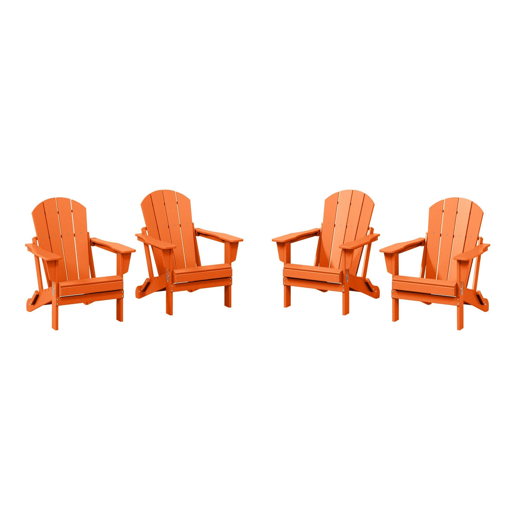 Polytrends Laguna Weather Resistant Outdoor Patio Folding Adirondack Chairs (Set of 4)