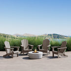 Polytrends Laguna Weather Resistant Outdoor Patio Folding Adirondack Chairs (Set of 4)