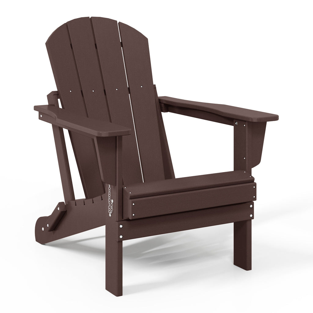 Polytrends Laguna Weather Resistant Outdoor Patio Folding Adirondack Chairs (Set of 4)