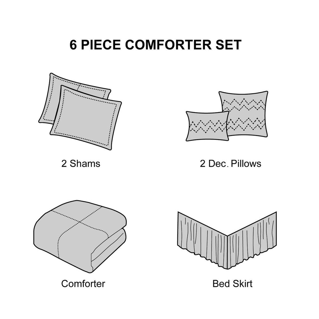 Porch & Den Summerfield Jacquard Medallion 6-piece Comforter Set